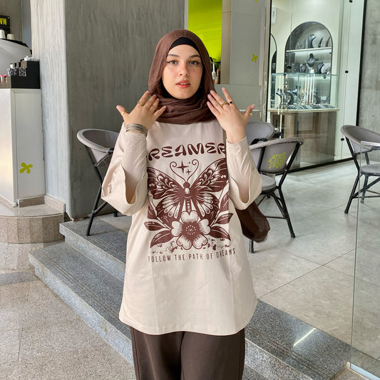 Dreamer (Beige)Oversized T-shirt